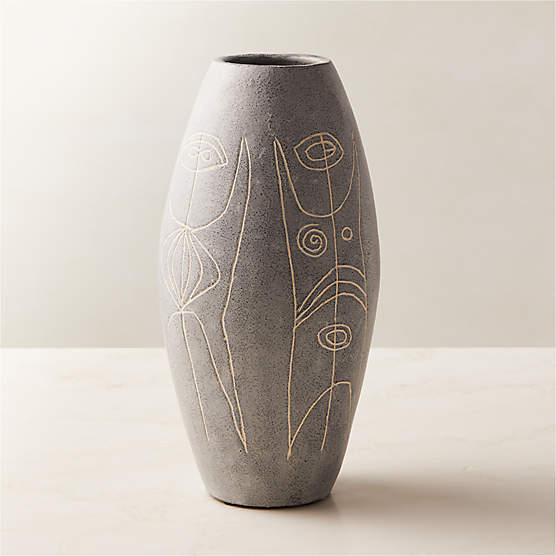 Orson Grey Terracotta Vase + Reviews CB2