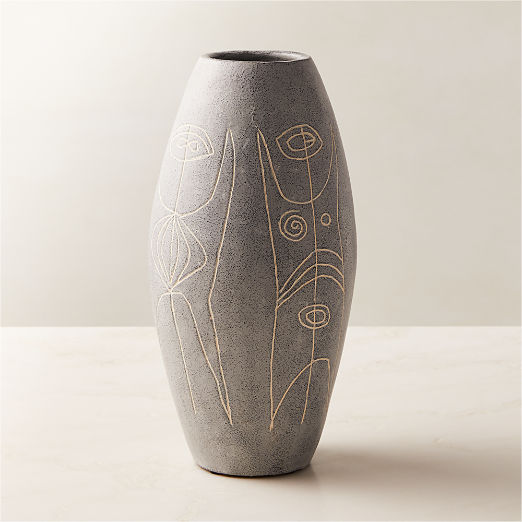 Tovek Grey Terracotta Vase by Ackerman