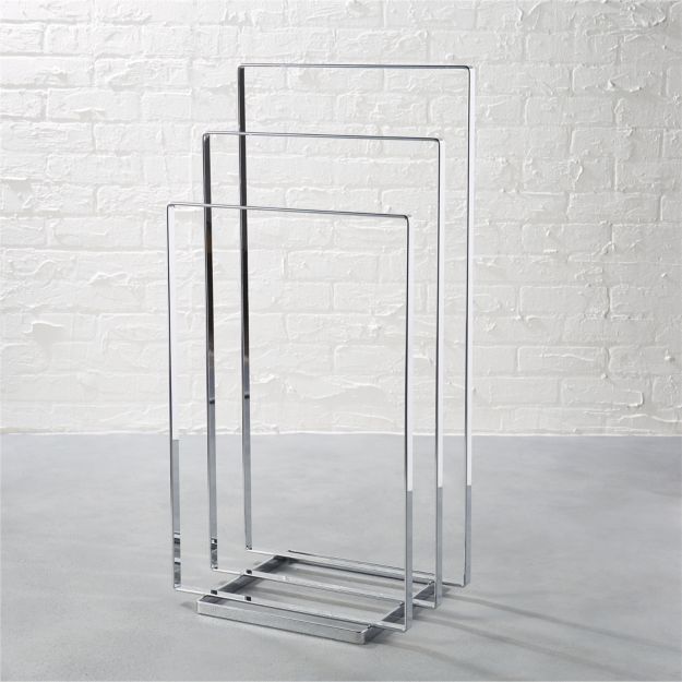 chrome free-standing towel rack | CB2