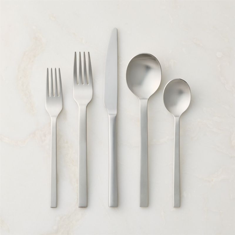 View Tower 20-Piece Brushed Silver Flatware Set details