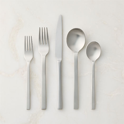 Tower 20-Piece Brushed Silver Flatware Set