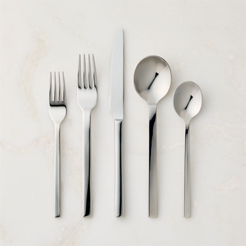 View Tower 20-Piece Shiny Silver Flatware Set details