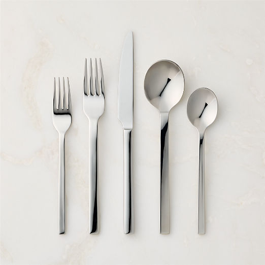 Tower 20-Piece Shiny Silver Flatware Set