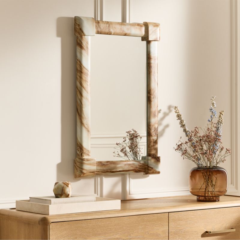 Townes Marbled Resin Rectangular Wall Mirror 24"x36" - image 1 of 4