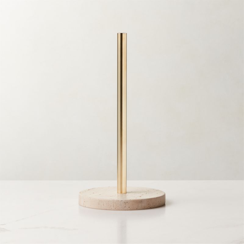 View Toyon Travertine and Brass Paper Towel Holder details