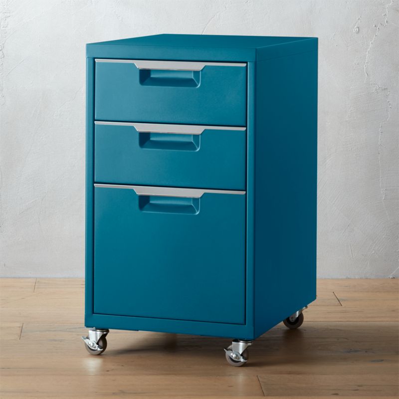 File Cabinets Cb2 Tps Teal 3 Drawer Filing Cabinet