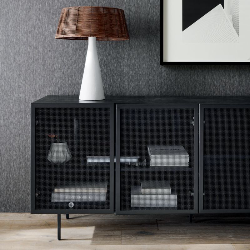 Trace 71" Black Wire Mesh Credenza - image 3 of 13