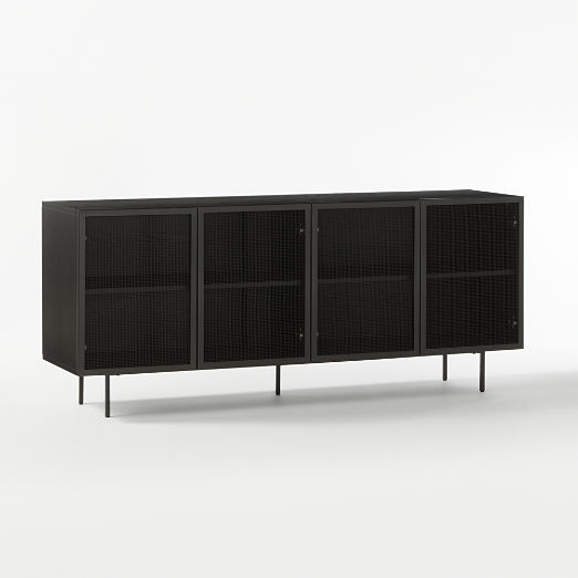 Trace 71" Black Wire Mesh Credenza