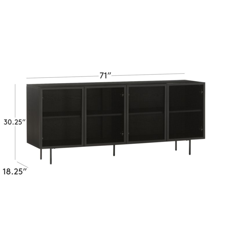 View Trace 71" Black Wire Mesh Credenza - image 2 of 13