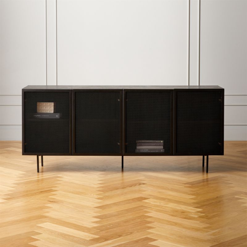 Trace 71" Black Wire Mesh Credenza - image 2 of 13