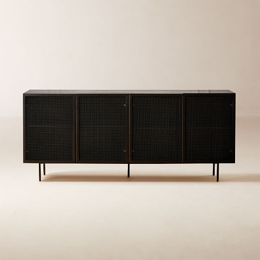 Trace 71" Black Wire Mesh Credenza