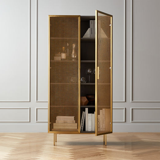 Trace Brass Wire Bookcase