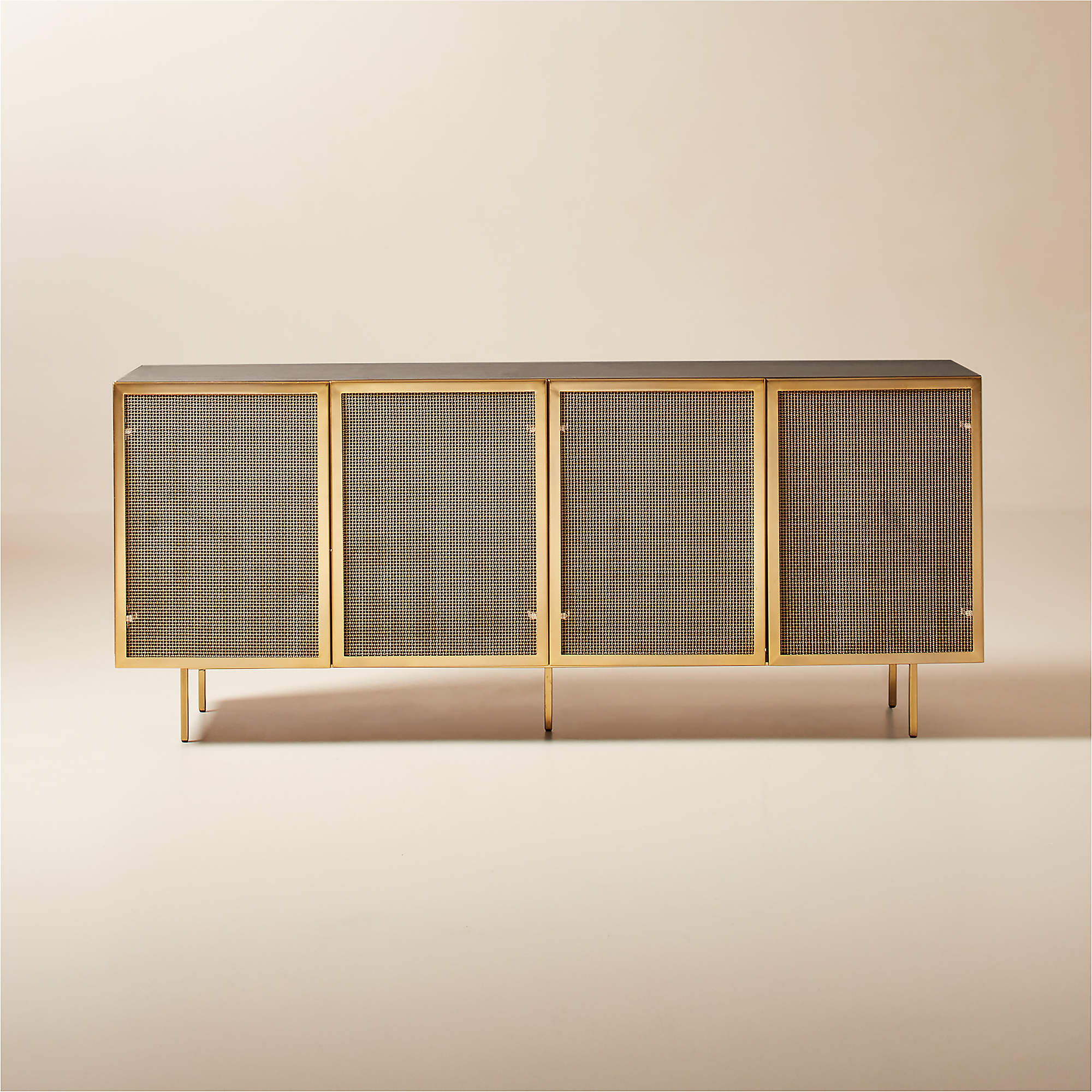 Trace 71 Brass Wire Mesh Credenza