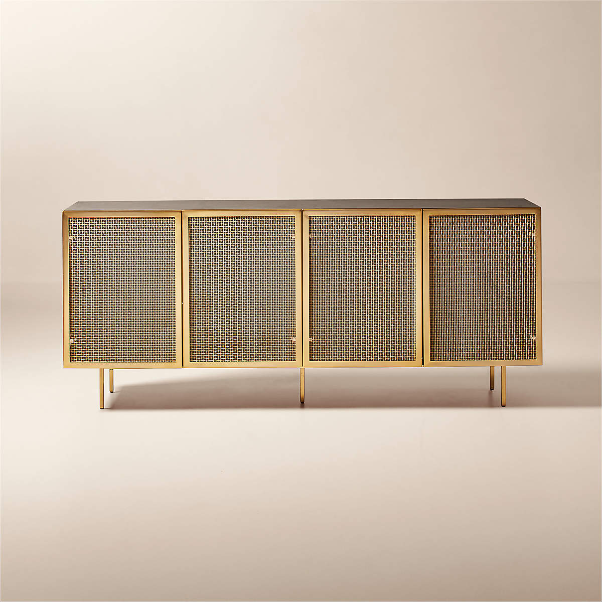 Trace Brass Wire Mesh Credenza + Reviews CB2