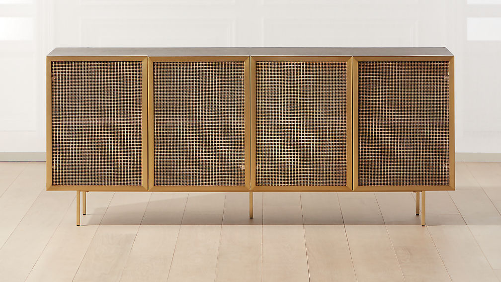 Trace Brass Wire Mesh Credenza + Reviews CB2 Canada
