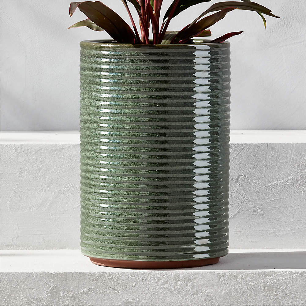 Large Ribbed Stone Pot