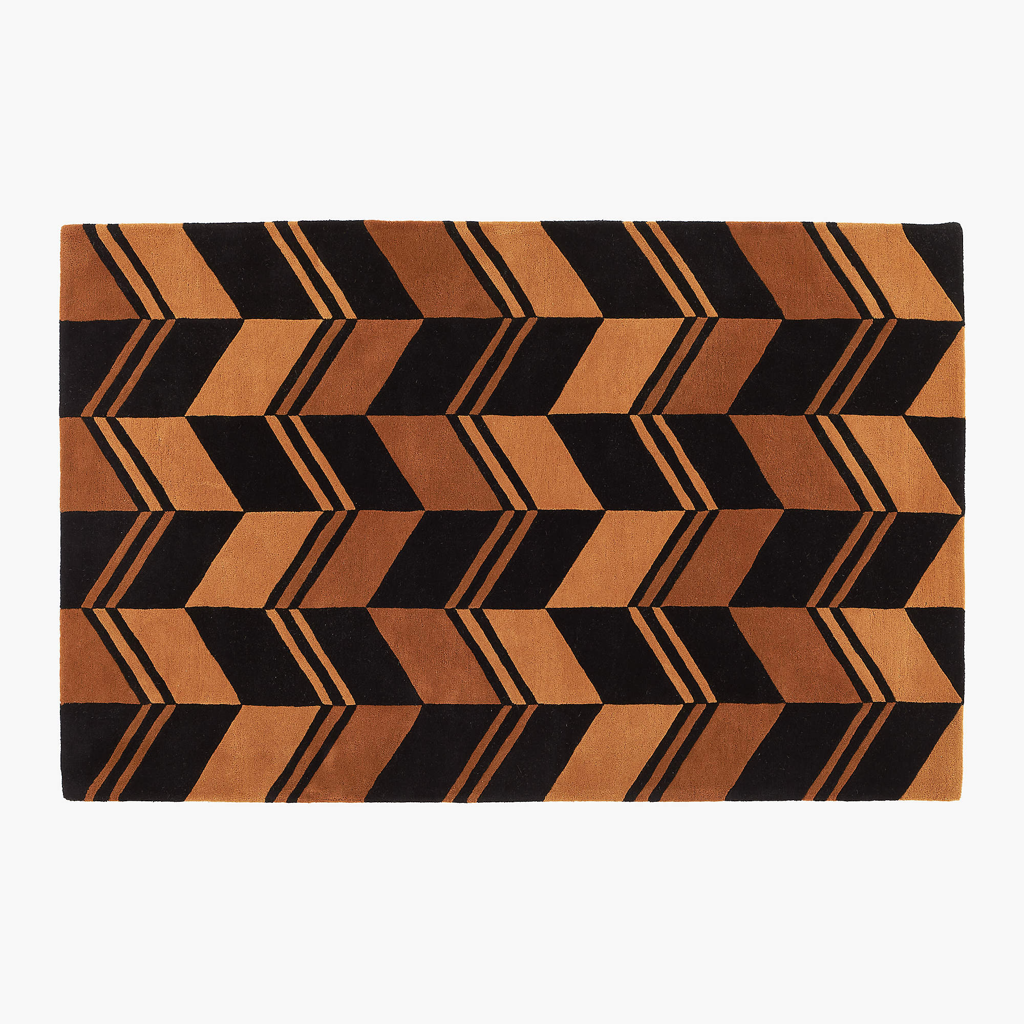 Traverse Rust/Black Area Rug 5'x8' + Reviews | CB2