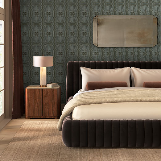 Trellis Green Wallpaper