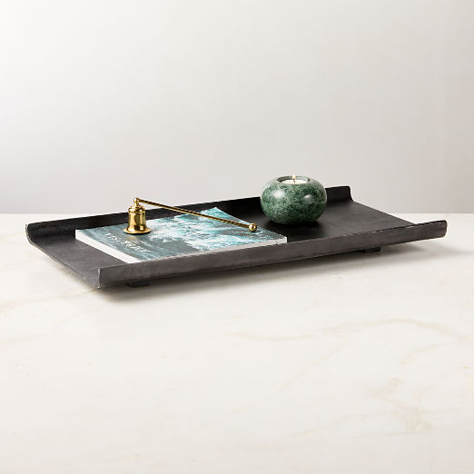 Trent Blackend Bronze Cast Aluminum Tray