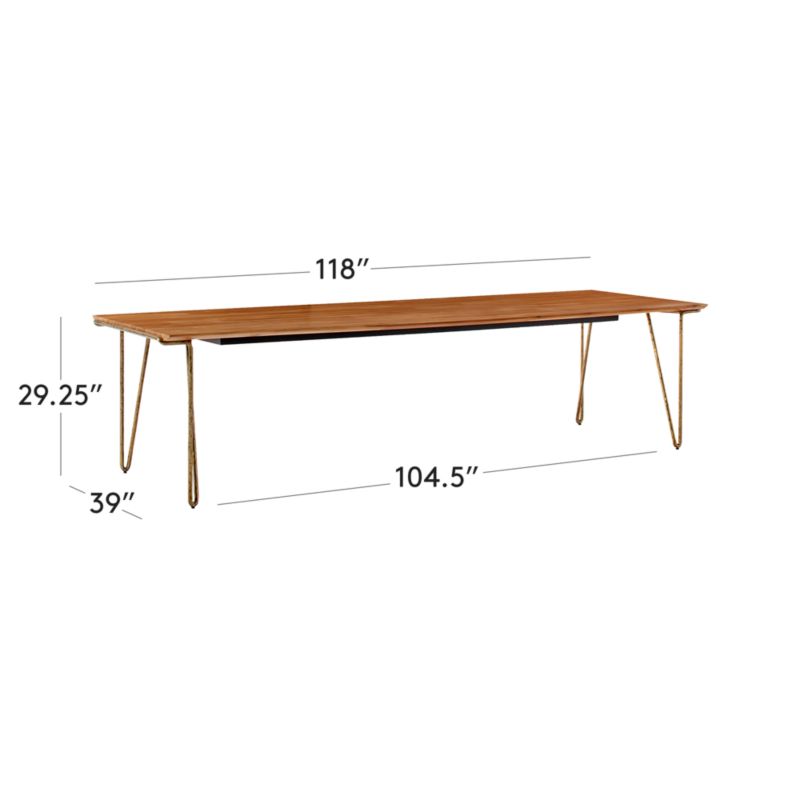 View Trestle 118" Wood and Metal Dining Table - image 3 of 10