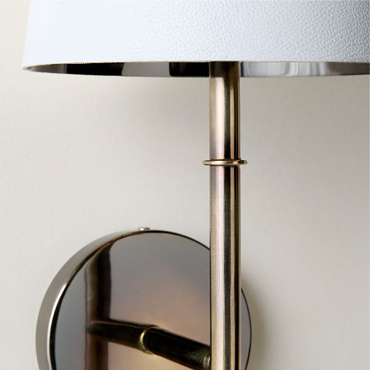 Trey White Leather Wall Sconce