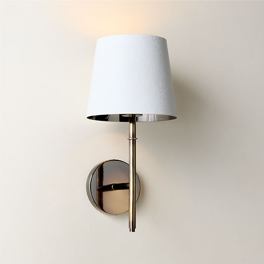 Trey White Leather Wall Sconce