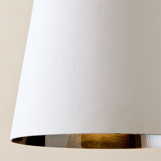 Trey White Leather Pendant Light