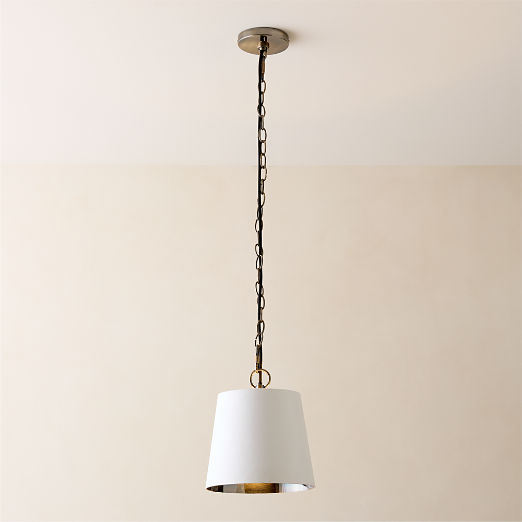 Trey White Leather Pendant Light