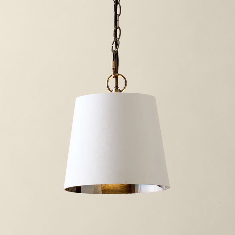 Viewing product image Trey White Leather Pendant Light - image 1 of 6