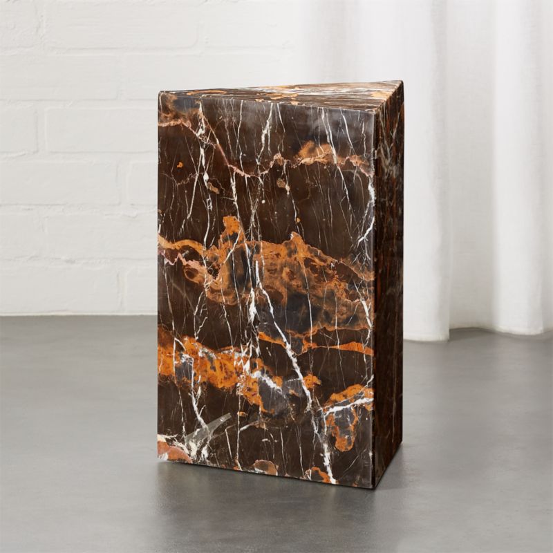 Tri Brown Marble Side Table | CB2