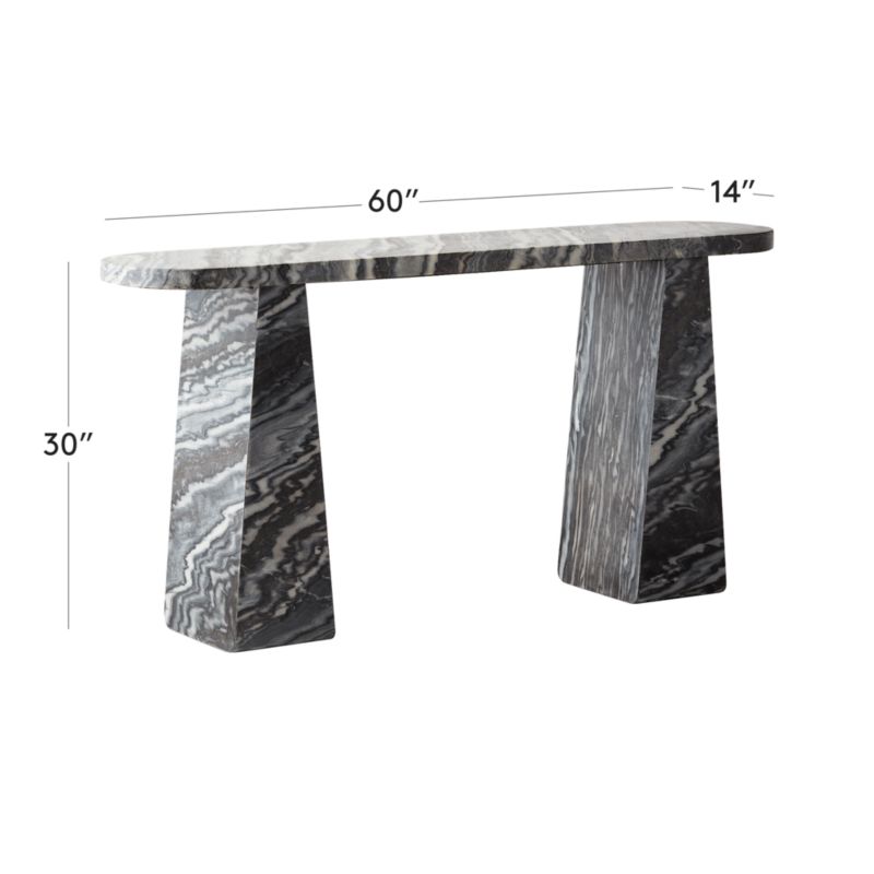 View Tria Grey Marble Console Table - image 3 of 13