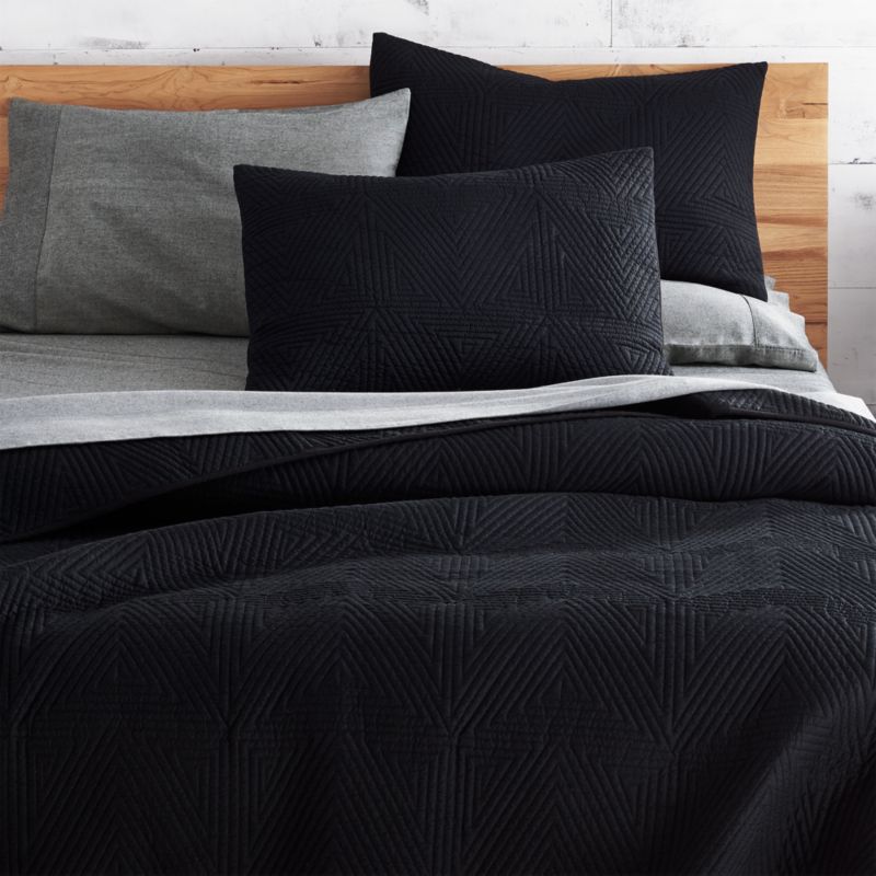 Triangle Black Coverlet Cb2