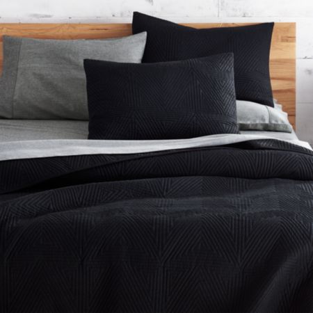 Triangle Black Coverlet Full Queen Reviews Cb2
