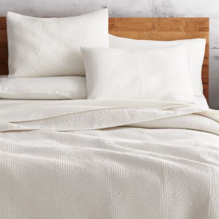 Triangle Ivory Coverlet King Reviews Cb2