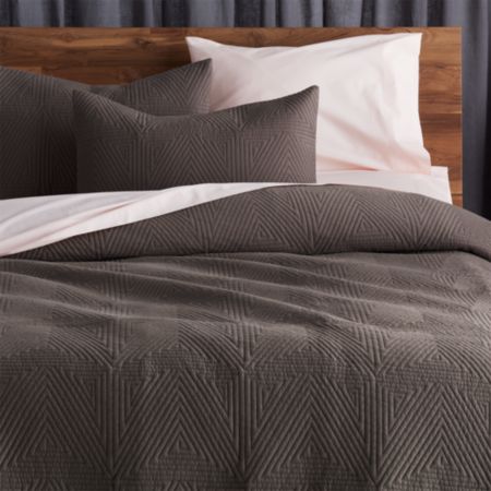 Triangle Full Queen Grey Coverlet Reviews Cb2