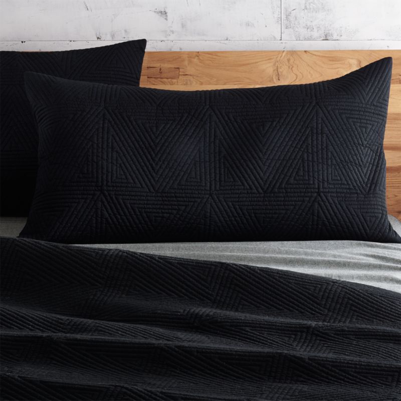 View Triangle Black King Shams Set of 2 details