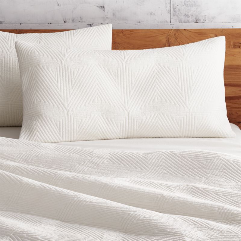 View Triangle Warm White King Shams Set of 2 details