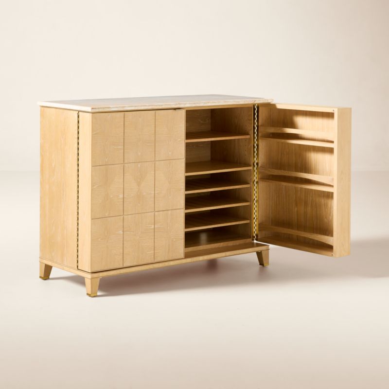 Tribeca Marble and White Oak Bar Cabinet by Todd Snyder - image 4 of 9