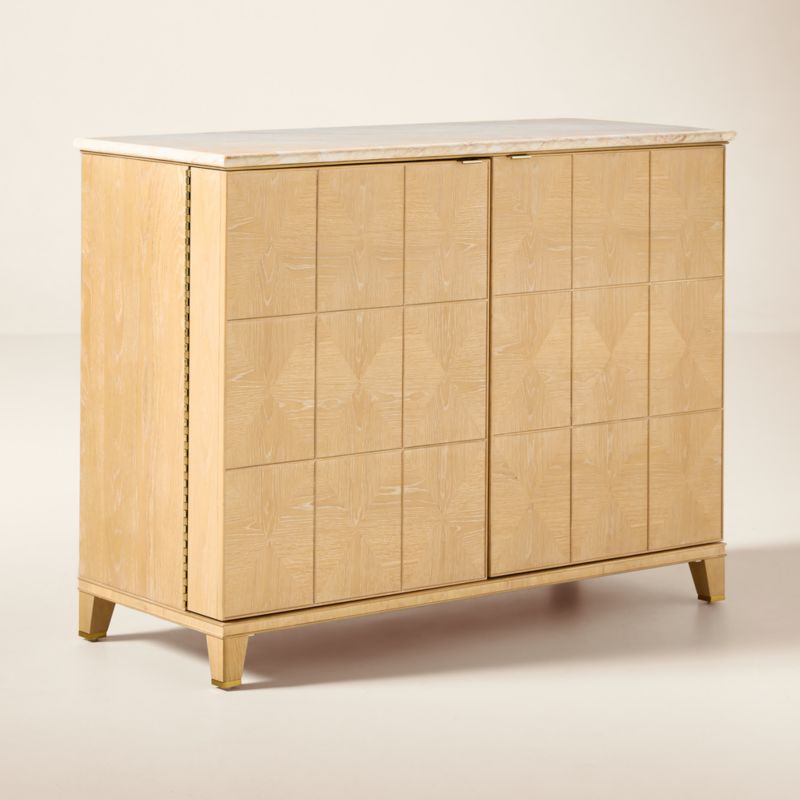Tribeca Marble and White Oak Bar Cabinet by Todd Snyder - image 3 of 9