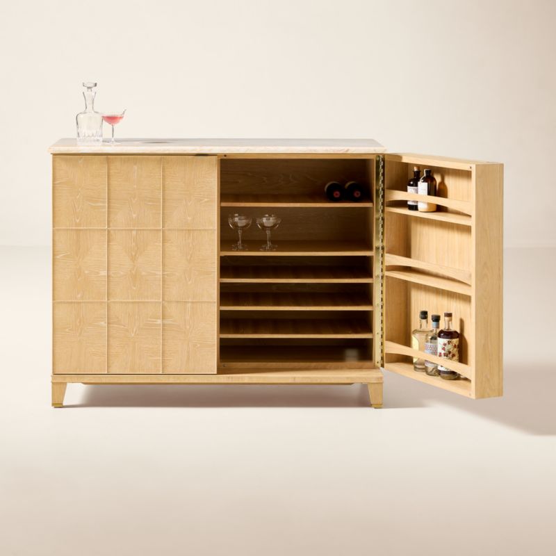 Tribeca Marble and White Oak Bar Cabinet by Todd Snyder - image 2 of 9