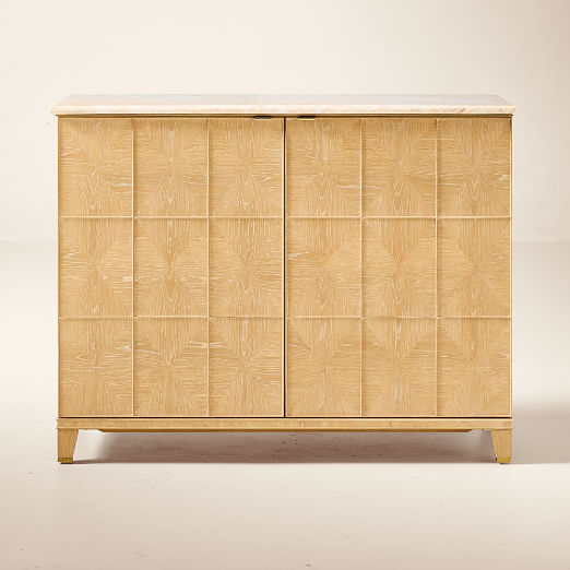 Tribeca Marble and White Oak Bar Cabinet by Todd Snyder