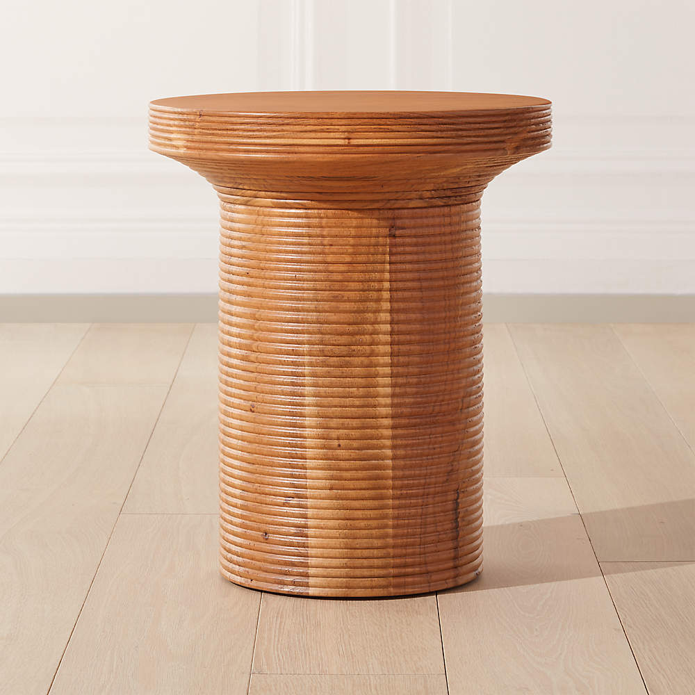 Trill Round Wood Side Table Reviews Cb2
