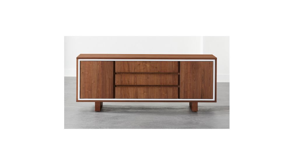 Trim Walnut Media Credenza + Reviews CB2