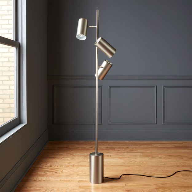 Trio Brushed Nickel Floor Lamp + Reviews CB2