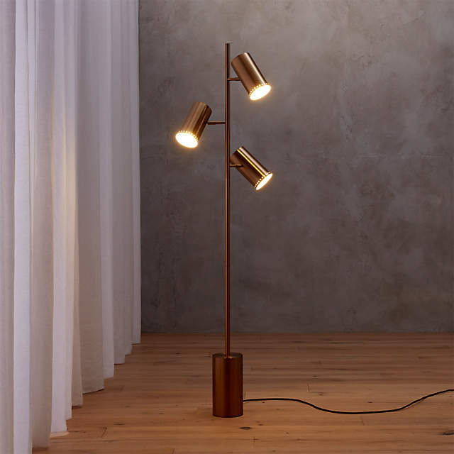 cb2 gold floor lamp