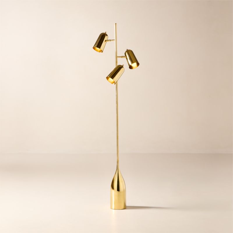 Triton Articulating Unlacquered Brass Floor Lamp - image 0 of 4