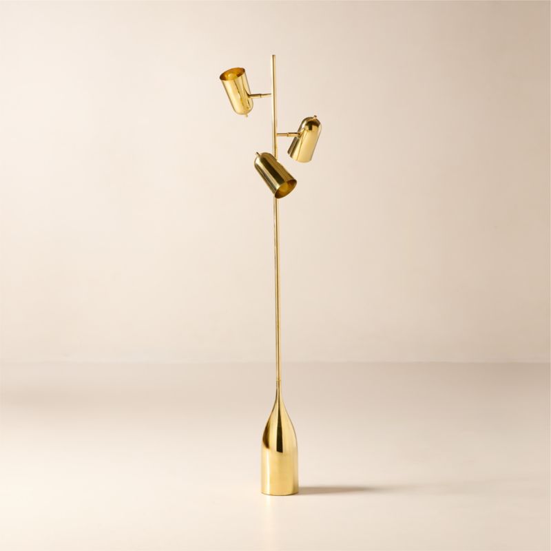 Triton Articulating Unlacquered Brass Floor Lamp - image 2 of 4