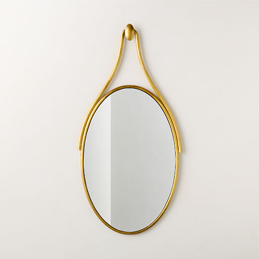 Tropea Brass Oval Wall Mirror 22"x46"