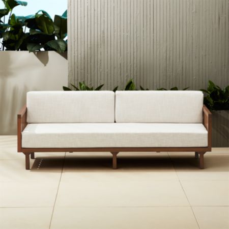 Tropez Outdoor Wood Sofa Reviews Cb2