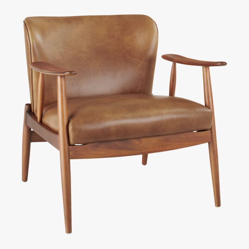 Troubadour Bello Saddle Leather Wood Frame Chair - image 5 of 9